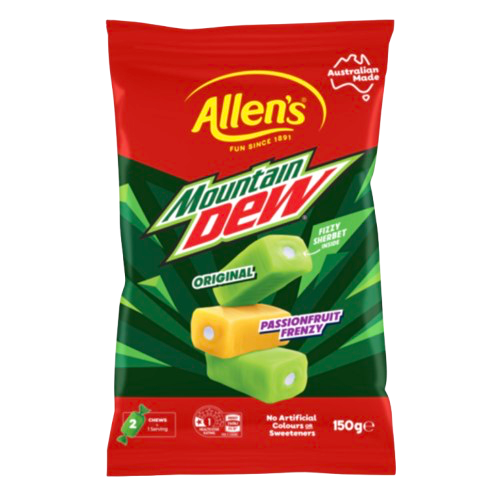 ALLENS MOUNTAIN DEW CHEWS 150G