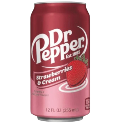 DR PEPPER STRAWBERRIES & CREAM 355ML/12OZ (BBD 11/10/2026)