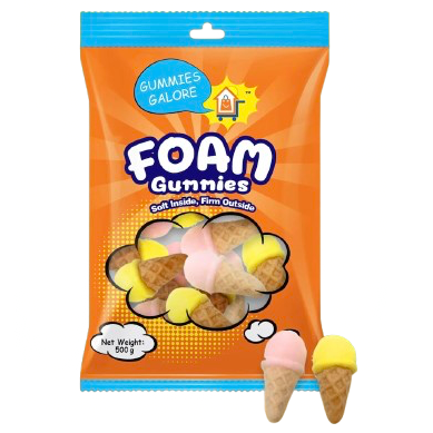 GUMMIES GALORE FOAM ICE CREAM GUMMIES 500G