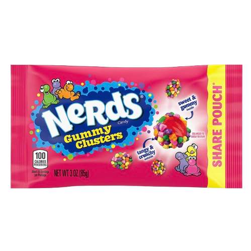 NERDS RAINBOW GUMMY CLUSTER SHAREPOUCH 85G/3OZ