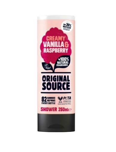 ORIGINAL SOURCE BODY WASH 250ML VANILLA MILK & RASPBERRY