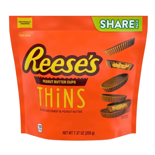 REESES BUTTER CUPS THINS 7.37OZ POUCH