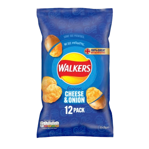 WALKERS CHEESE & ONION 25GX12PK UK (BBD 17/10/2026)