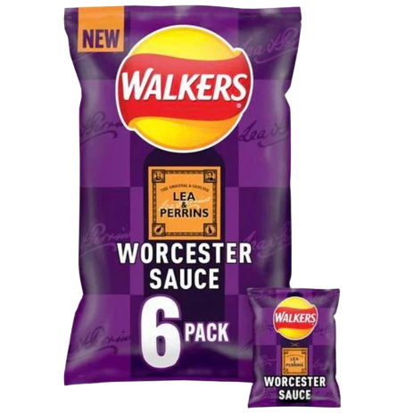 Walkers Worchester Sauce 6 Pack 6x25g (BBD 25/04/2026)