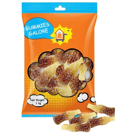 GUMMIES GALORE SOUR COLA BOTTLES 1KG