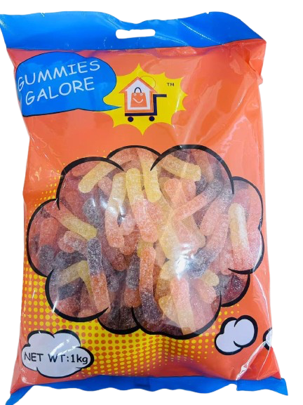 GUMMIES GALORE SOUR TRANSPARENT WORMS 1KG