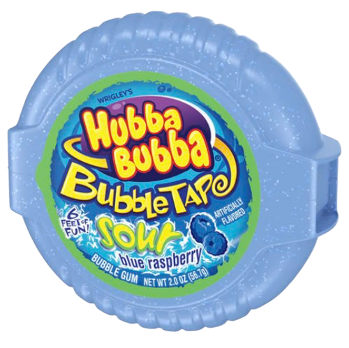 HUBBA BUBBA BUBBLE TAPE SOUR BLUE RASPBERRY 2OZ