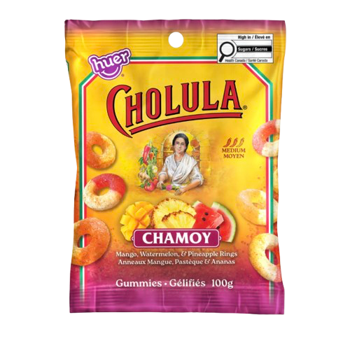 CHOLULA CHAMOY TROPICAL GUMMY RING MIX 3.2OZ/100G USA