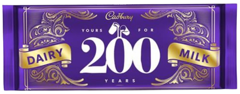 CADBURY BLOCK XTRA LARGE DAIRY MILK 200 YEARS CHOCOLATE 360G UK