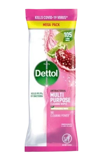 DETTOL MULTI PURPOSE CLEANSING WIPES (UK) 105'S POMEGRANATE