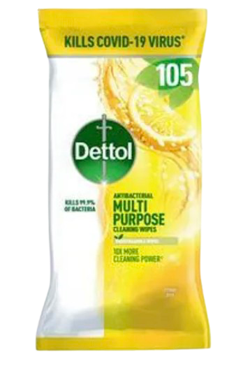 DETTOL MULTI PURPOSE CLEANSING WIPES 105'S CITRUS ZEST