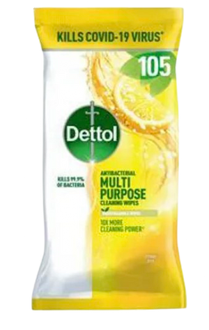 DETTOL MULTI PURPOSE CLEANSING WIPES 105'S CITRUS ZEST