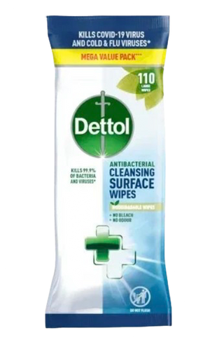 DETTOL SURFACE WIPES (UK) 110'S ANTIBACTERIAL