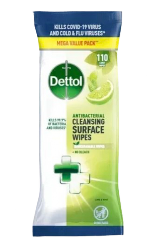 DETTOL SURFACE WIPES (UK) 110'S LIME & MINT