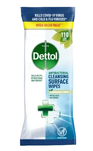 DETTOL SURFACE WIPES 110'S ANTIBACTERIAL
