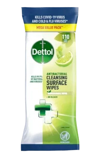 DETTOL SURFACE WIPES 110'S LIME & MINT