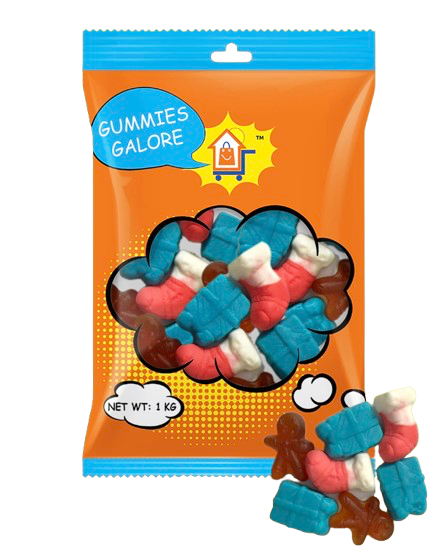 GUMMIES GALORE LOLLIES 1KG CHRISTMAS MIX