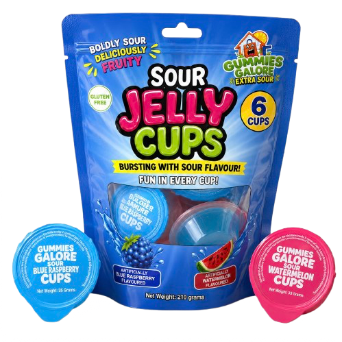 Gummies Galore Sour Jelly Cups 6 Pack