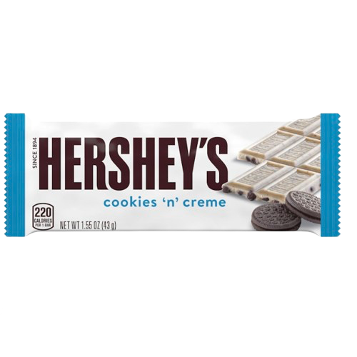 HERSHEY CHOCOLATE 1.55OZ COOKIES AND CREAM