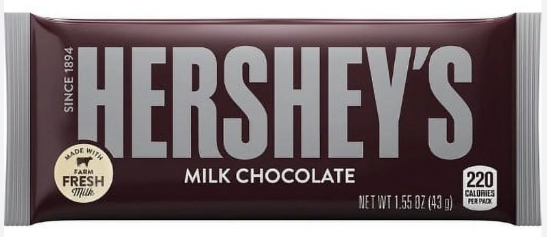HERSHEY CHOCOLATE  MILK SINGLE 43GM