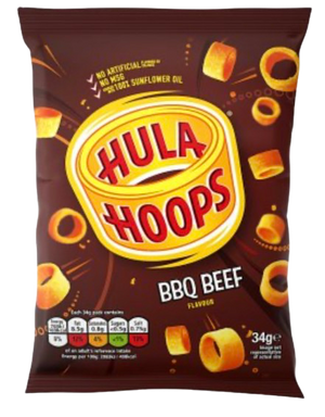 HULA HOOPS BBQ BEEF 34G (BBD 12/10/24) UK