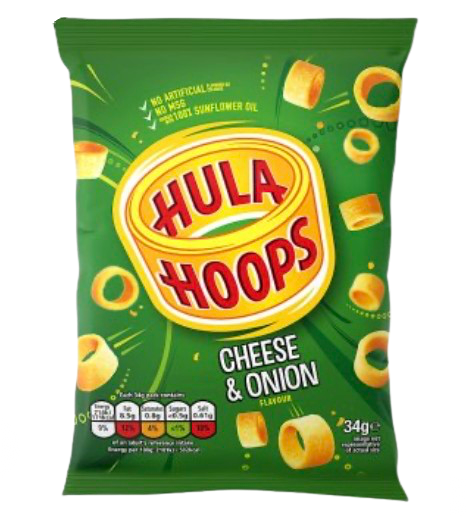 Hula Hoops Cheese & Onion 34gms (Airfreight UK)