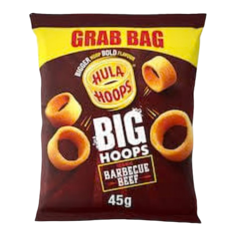 Hula Hoops Big Hoops Big Grab Bag BBQ 45g (BBD 27/06/2026)