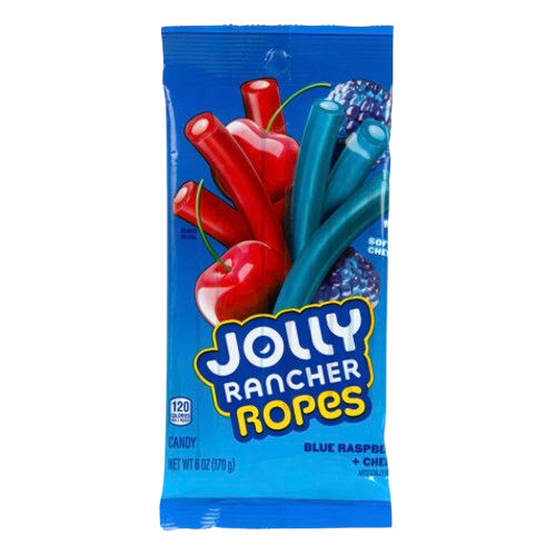 JOLLY RANCHER ROPES PEG 6.5OZ BLUE RASPBERRY AND CHERRY