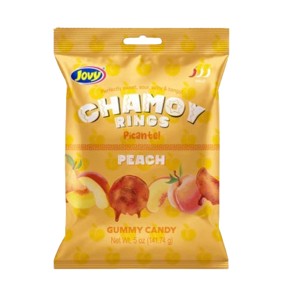 JOVY CANDY 5OZ CHAMOY GUMMY PEACH RINGS