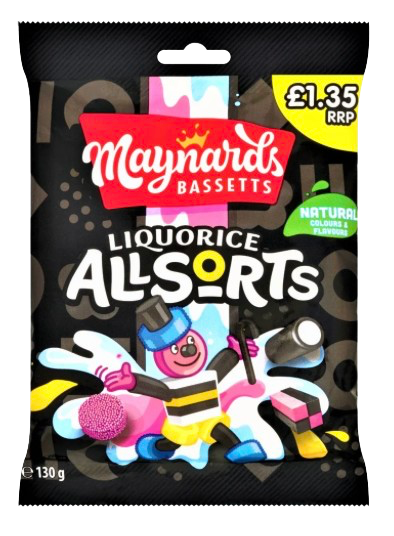 Cadbury Maynards Bassets Liquorice All Sorts 130g UK