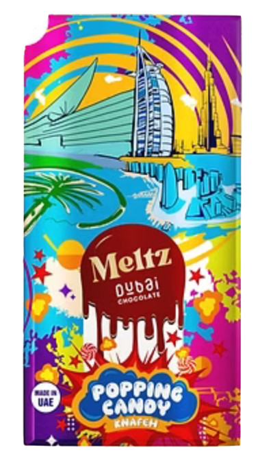 Meltz Dubai Chocolate Popping Candy 75g (Thick block)