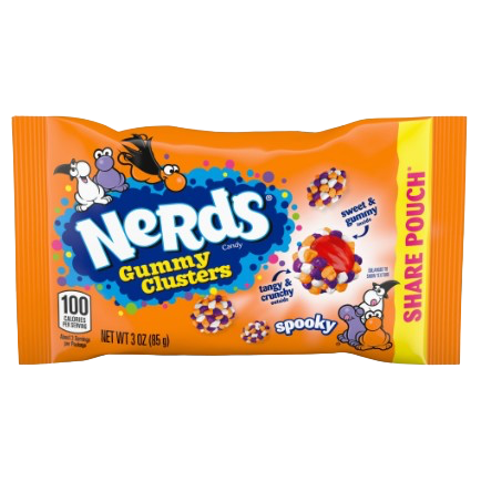 NERDS GUMMY CLUSTER SPOOKY SHAREPOUCH 85G/3OZ USA NZ