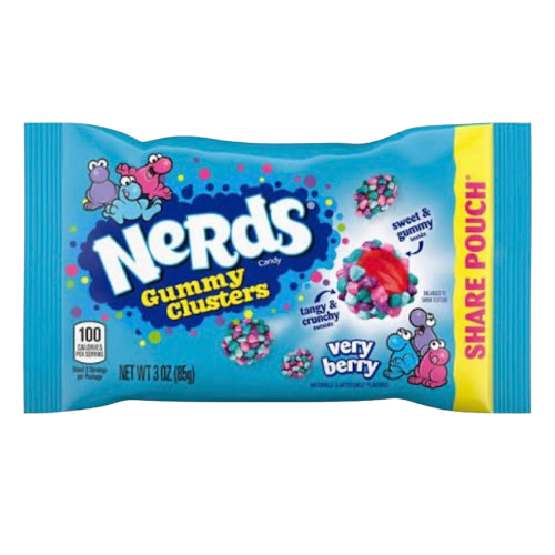 NERDS VERY BERRY GUMMY CLUSTER SHAREPOUCH 85G/3OZ