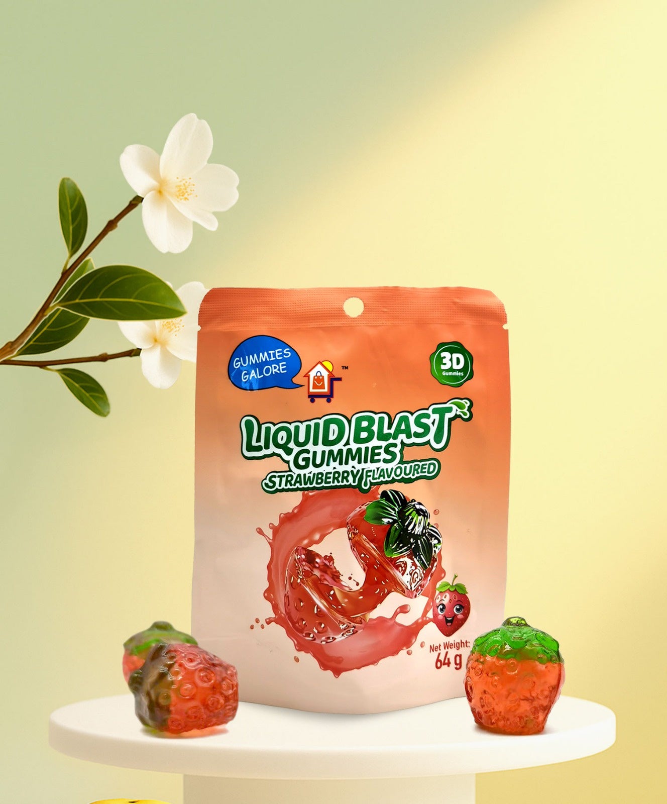 Gummies Galore Liquid Blast 3D Gummy 64g Strawberry