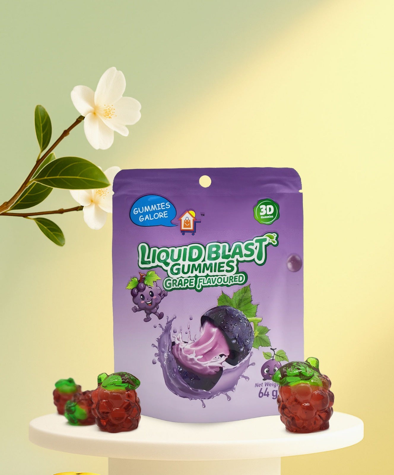 Gummies Galore Liquid Blast 3D Gummy 64g Grape