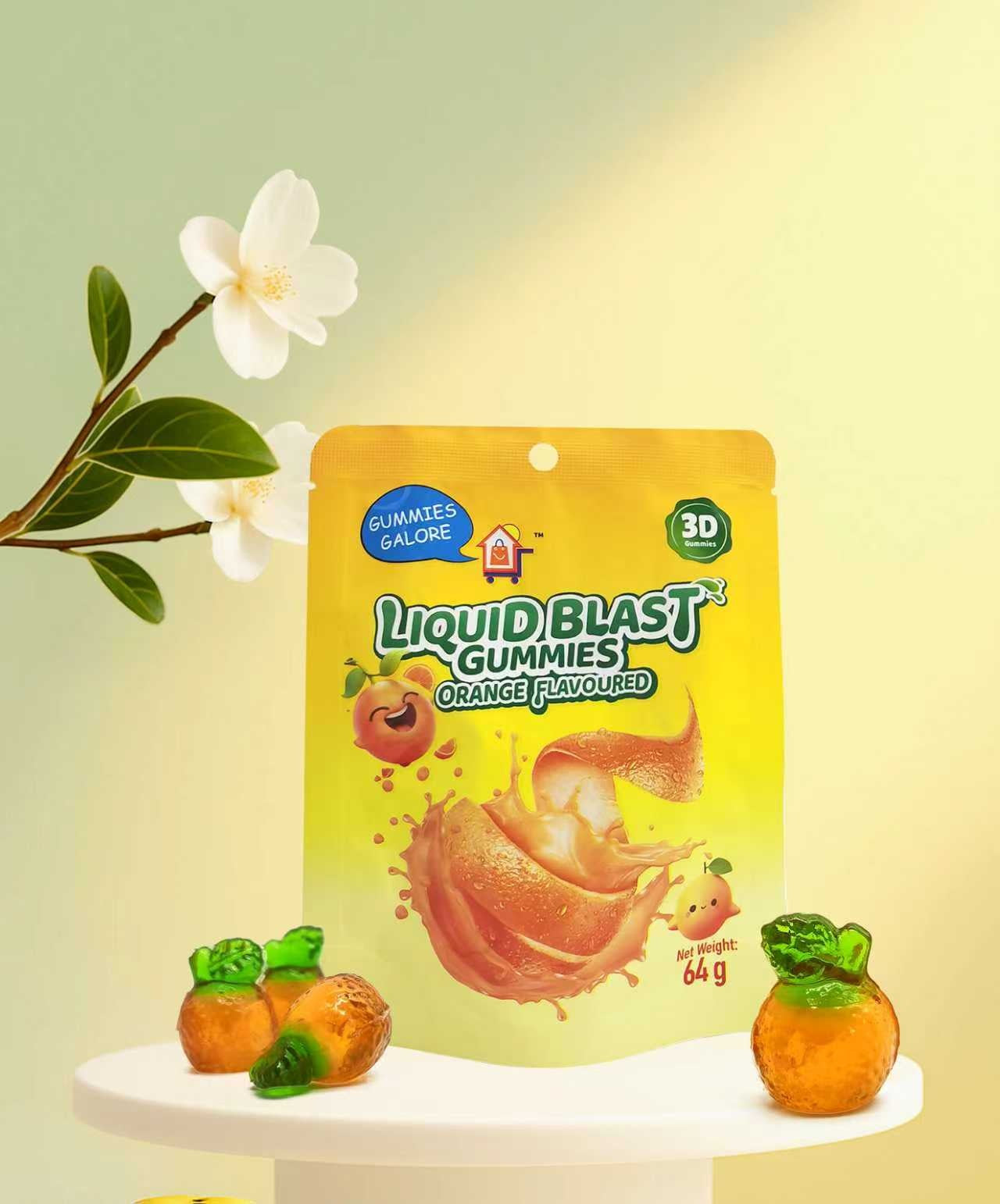 Gummies Galore Liquid Blast 3D Gummy 64g Orange