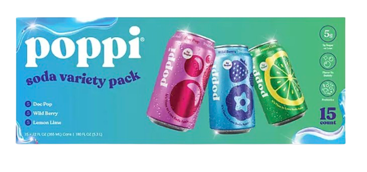 Poppi Blue Box Variety Pack 15cans ($4.99/Can)