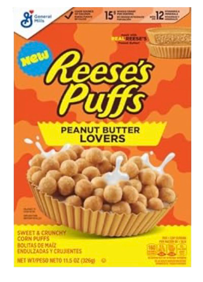 REESES PEANUT BUTTER LOVERS CEREAL 326G