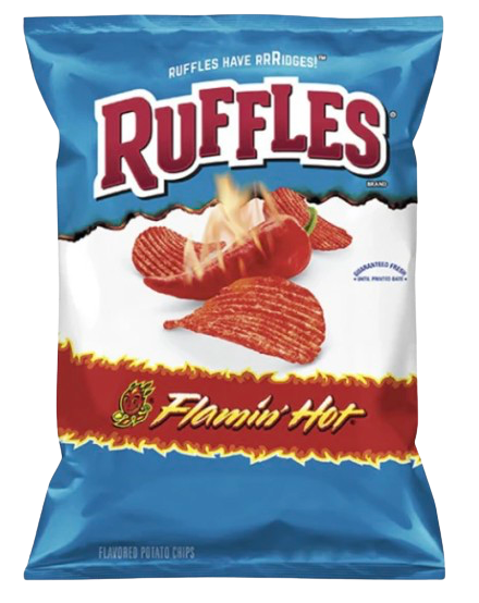 RUFFLES FLAMIN' HOT POTATO CHIPS 6.5OZ USA