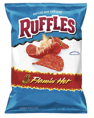 RUFFLES FLAMIN' HOT POTATO CHIPS 6.5OZ USA