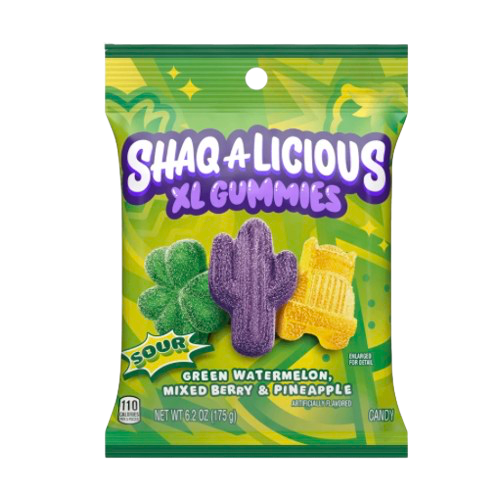 SHAQ-A-LICIOUS GUMMIES SOUR 6.2OZ PEG BAG