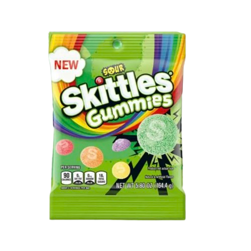 SKITTLES PEG GUMMIES SOUR 5.8 OZ