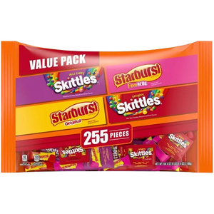 Starburst and Skittles Chewy Assorted Variety Pack 255 pieces  2.9KG GIGANTIC PACK