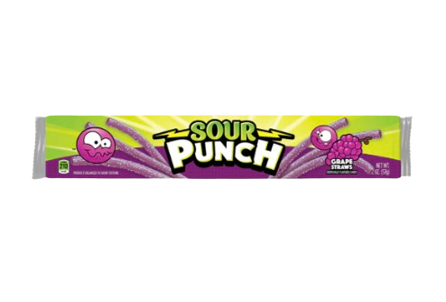 SOUR PUNCH STRAWS GRAPE 2OZ