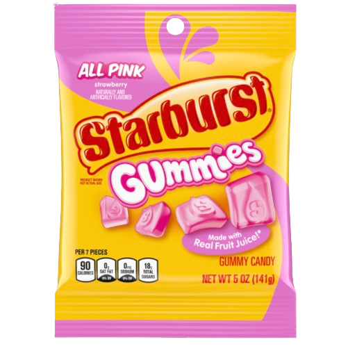 STARBURST PEG GUMMIES ALL PINK 5 OZ