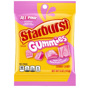 STARBURST PEG GUMMIES ALL PINK 5 OZ