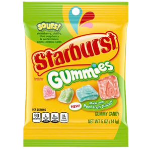 STARBURST PEG GUMMIES SOURS 5 OZ