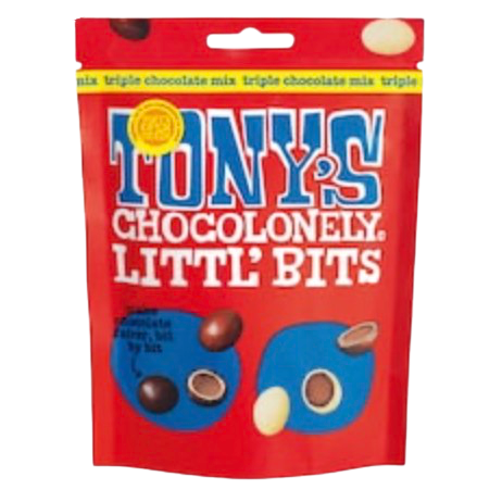 TONYS CHOCOLONELY LITTL BITS MIX - TRIPLE CHOCOLATE 100G