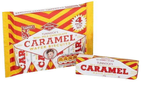 TUNNOCKS CARAMEL WAFER BISCUITS 4PK UK