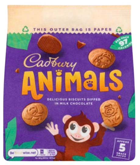 CADBURY 5PK MINI ANIMALS 99.5G UK